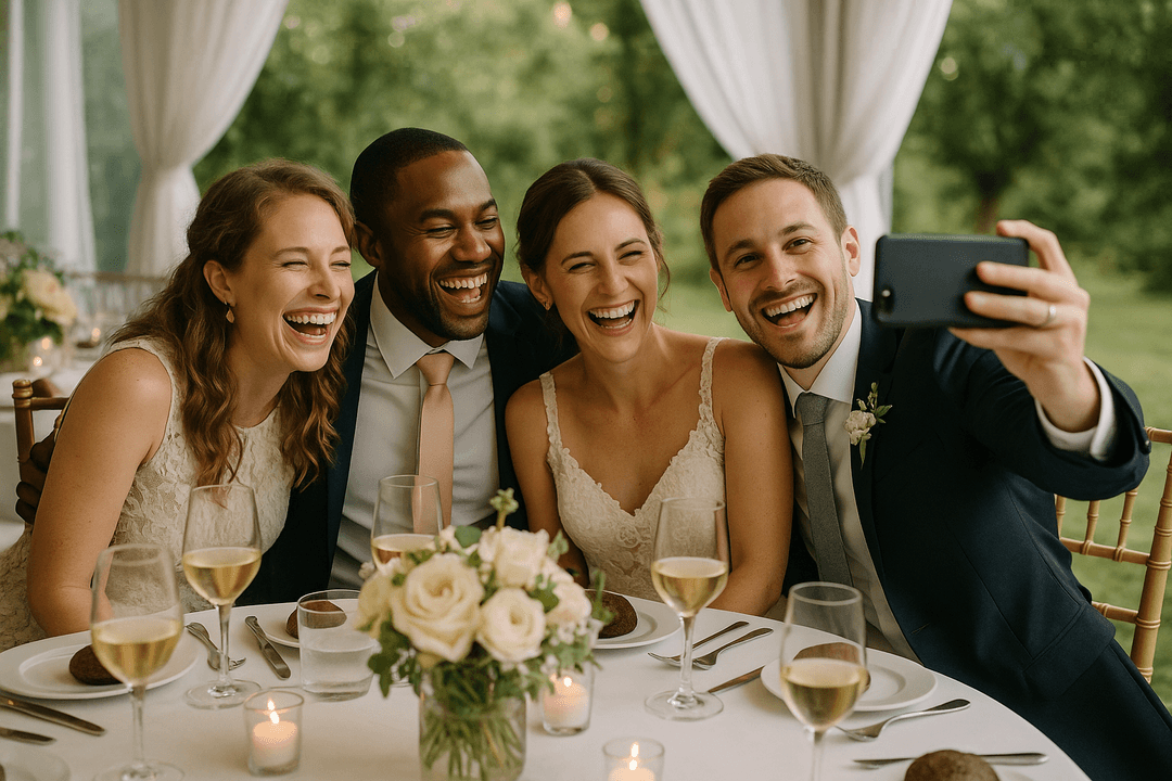 Wedding photo sharing app interface preview